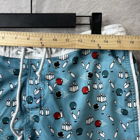 Penguin Swim Trunk Men’s 32 Bowling Pin Novelty Printed Beach Swim Shorts - Picture 8 of 11